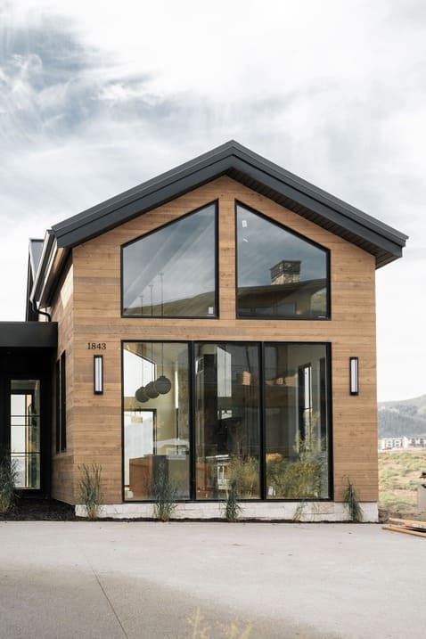Mountain modern home with custom wood siding